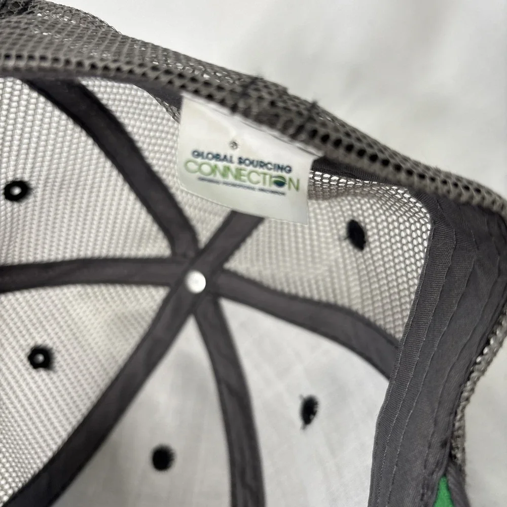 Stine‎ Has Yield Logo Trucker Hat Cap Gray Mesh Hook & Loop Distressed OS